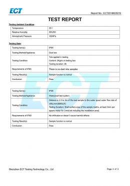 EK IP66 TESTAUSsertifikaatti